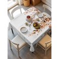 thumbnail image 6 of Orange Eucalyptus Table Cloth, Waterproof Tablecloth for Square Tables, Fall Weeping Botanical Leaf Watercolor Reusable Washable Fabric Table Cover for Restaurant Kitchen Dining Tables 54"x54", 6 of 9