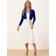 thumbnail image 4 of Bolero de Terciopelo para Mujer de Manga Larga Chaqueta Bolero Corto Azul real M, 4 of 6