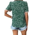 thumbnail image 5 of DYMADE Women's Summer Short Sleeve Floral Print Lace Stitching Tunic Blouses Tops, 5 of 5