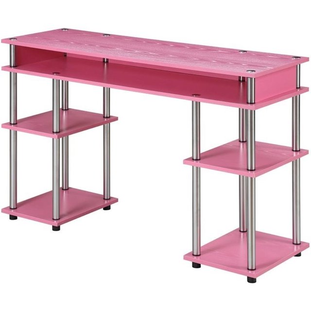 Pemberly Row Bureau d'Étudiant Contemporain Sans Outils, Fini Bois Rose