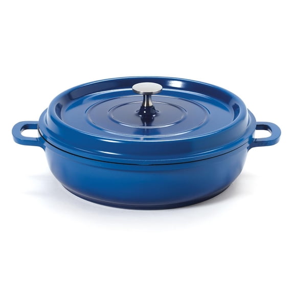 Heiss® Energy-Efficient Cast Aluminum Braiser Pan / Casserole Dish, 3 Quart, Blue