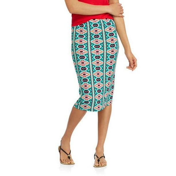 Juniors' Midi Skirt w/ Center Back Slit