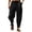 Black, variant on Men's Elastic Solid Cotton Casual Pants Loose Breathable Comfort Fit