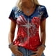thumbnail image 1 of Camiseta de Manga Corta de la Mujer de la Moda Casual Cómoda Impresión de Manga Corta con Cuello en V, 1 of 5