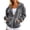 Grey, variant on Women Full Zip Hooded Velour Texture Jacket Loose Relaxed Fit Long Sleeve Open Front Side Pocket Casual Cold Season Outer Garment Assorted Tone Selection Option (Black,XL)
