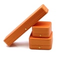 thumbnail image 4 of Customized Logo Good Quality Leather Jewellery Gift Packaging Box Pendant Necklace Bracelet Earring Jewelry Ring Cases Orange Long Box, 4 of 6