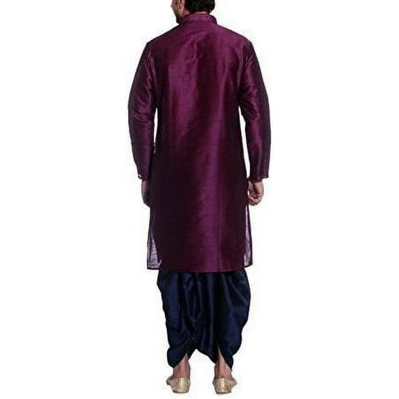 Royal Men's Silk Blend Dhoti & Kurta Set_Purple