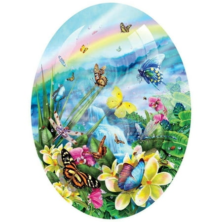 - Butterfly Visions - Oval Shaped Floral Butterfly Puzzle - 600 pc Jigsaw Puzzle, Butterfly Visions 600 pc Jigsaw Puzzle By SunsOut