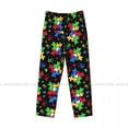 thumbnail image 5 of Mens Woman Casual Pajama Long Pant Loose Elastic Waistband Autism Awareness Colorful Puzzle Piece Cozy Sleepwear Home Lounge Pants, 5 of 7