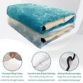 thumbnail image 4 of Twin XL Quilt Set 68''x98'', Aqua Blue Beach Lightweight Summer Bedspread Coverlet Set with 2 Pillow Shams, Coastal Seawaves Sand Shore Scenery Breathable All Season Quilt Bedding for Dorm/Guest Room, 4 of 9