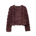 thumbnail image 5 of Chaqueta corta de manga larga con textura Floral para mujer, abrigo elegante de un solo pecho con cuello redondo, ropa de calle alta, Color sólido, 5 of 5