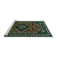 thumbnail image 2 of Ahgly Company Machine Washable Indoor Square Persian Turquoise Blue Traditional Area Rugs, 7' Square, 2 of 4