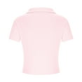 thumbnail image 5 of IROINNID Women's Solid Minimalist Round Neck Tight-Fitting Sexy Short Sleeve Tee, 5 of 8