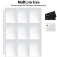 thumbnail image 6 of Pockets Double-Sided Trading Card Pages Sleeves 9-Pocket Clear Plastic Game Card Protectors for Fit 3 Ring Binder, 6 of 10