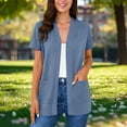 thumbnail image 2 of PBFRDSJ Short Sleeve Cardigan for Women Casual Open Front Lightweight Cardigan Elegant Vintage Jackets with Pockets, 2 of 8