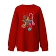 thumbnail image 5 of Blusa holgada de manga larga con cuello redondo y estampado navideño para mujer Fridja bvmnju2456, 5 of 5