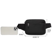 Tinyat Fanny Packs for Women Black Crossbody Bags Purse Waist Pack for Outdoors Workout Traveling Casual Running Hiking Cycling