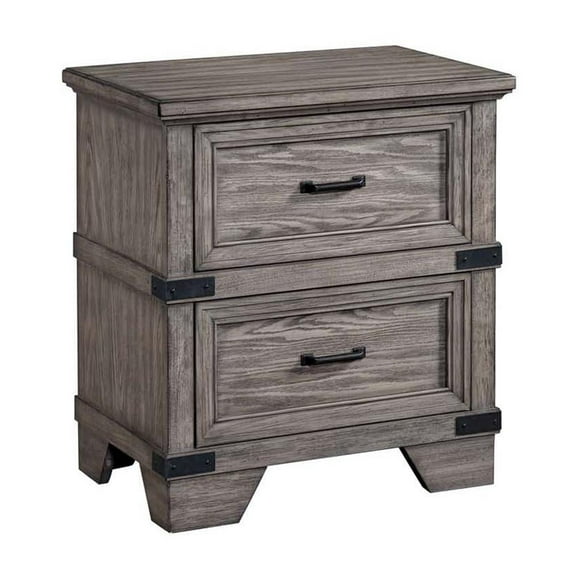 Intercon Furniture Forge Bedroom 2-Drawer Wood Nightstand in Steel Gray