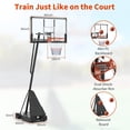 thumbnail image 3 of Basketball Hoop Outdoor Portable, 48 Inch Shatterproof PC Backboard, 4.9-10FT Height Adjustable Basketball Hoop Goal System, Mobile Stand with Wheels & Weighted Base for Driveway Backyard Pool Play, 3 of 9