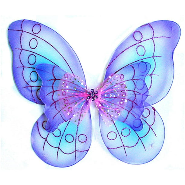 Attitude Studio Glitter Butterfly Wings for Girls 2 Layer Princess Butterfly Fairy Costume