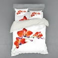 thumbnail image 2 of Ambesonne Flower Bedding Set 3 Pcs, Orchid Branch Blooms, Twin XL, Orange Violet White, 2 of 3