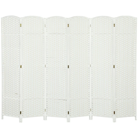 HOMCOM 6 Panel Room Divider Freestanding Folding Privacy Screen White
