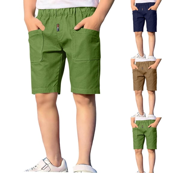 Taqqpue Boys Cargo Shorts Quick Dry Hiking Shorts Lightweight Athletic Short with Pockets Outdoors 5-15 Years