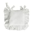 thumbnail image 3 of koolsoo Chair Cushion with Ties 40x40cm Cotton Filling Soft Comfortable Ruffles Seat Mat Seat Cushion for Farmhouse Home Wedding Decoration white, 3 of 8
