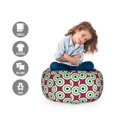 thumbnail image 2 of Abstract Art Storage Toy Bag Chair, Retro Disc Shaped Circles Round Hipster Fashion Graphic Effect, Stuffed Animal Organizer Washable Bag, Large Size, Cream and Dark Magenta, by Ambesonne, 2 of 3