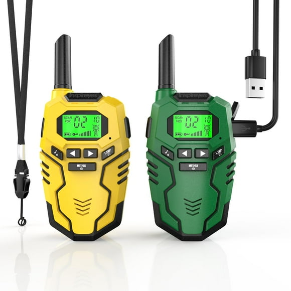 Walkie Talkies Inspireyes recargables para niños de 7 a 12 años, paquete de 2