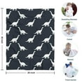 thumbnail image 4 of Dark Blue Dinosaurs Silhouette Pattern Blanket,Comfortable Soft Flannel Throw Blanket,All Season,Warm Lightweight Blankets for Sofa Bed Couch Living Room Chair,30"x40", 4 of 4