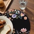 thumbnail image 3 of Black Spring Floral Round 13 Inch Placemats Set of 2, Elegant Flowers Farmhouse Botanical HeatResistant Non Slip Place Mats for Dining Table, Wipeable Braided Kitchen Table Mats for Housewarming, 3 of 9