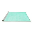 thumbnail image 2 of Ahgly Company Machine Washable Indoor Square Solid Turquoise Blue Modern Area Rugs, 3' Square, 2 of 4