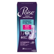 Poise Overnight Ultra Thin Incontinence Pads with Wings, 8 Drop Extra Absorbent, 60 Count