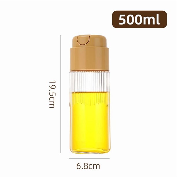 Botella de aceite de vidrio de apertura y cierre automático: capacidad de 500 ml, fácil vertido y almacenamiento