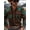 A02-Brown, variant on Men's Denim-Style Long Sleeve Button-Front Shirt with Chest Pockets and Aztec Geometric Detail Lightweight Soft Twill Fabric for Casual Daily Wear and Streetwear All-Season