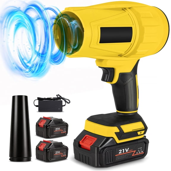 Cordless Leaf Blower, Electric Handheld Blower 600,000 RPM for Lawn Care, Christmas Tree Cleaning, 2×4.0Ah Batteries, Extended Nozzle, Lightweight Mini Leaf Blowers for Patio, Yard, Car Drying