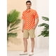 thumbnail image 4 of INSPIRE CHIC Camisa de lunares de verano para hombre, camisas hawaianas con patrón de manga corta y botones naranja S, 4 of 6