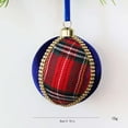 thumbnail image 3 of erdimoy Velvet Tartan Plaid Christmas Ball Ornaments, 3.15in Fabric‑Wrapped Bauble with Rhinestone Trim for Xmas Tree Decoration, 3 of 6
