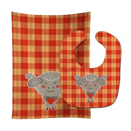 Ram With a Heart Baby Bib & Burp Cloth
