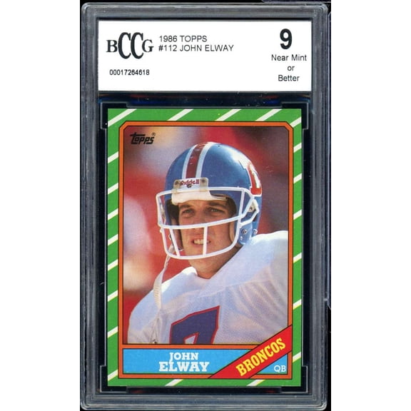 John Elway Card 1986 Topps #112 BGS BCCG 9