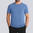 thumbnail image 2 of Leey-World Mens T-Shirts Men's Big and Tall Shirts – Stretch T-Shirt for Casual Wear(Light Blue,6XL), 2 of 9