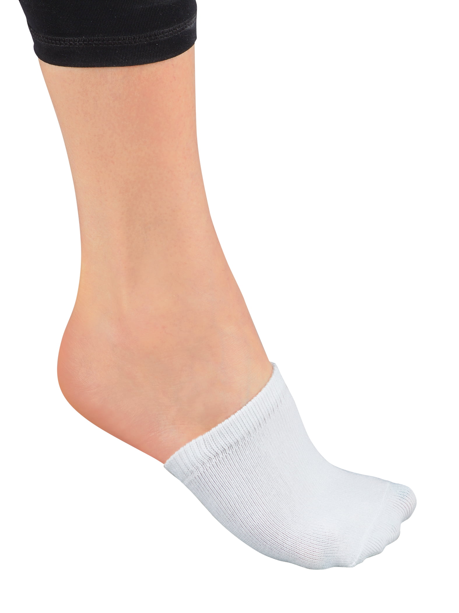 2Pack Women's No Show Five Toe Heelless Cotton Half Socks/Toe inner Socks 