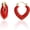 Dark Red, variant on Thick Chunky Huggie Hoop Earrings for Women – Statement Vintage Gold Pated Cubic Zirconia Sensitive Ears Hypoallergenic Stud Jewelry Gift
