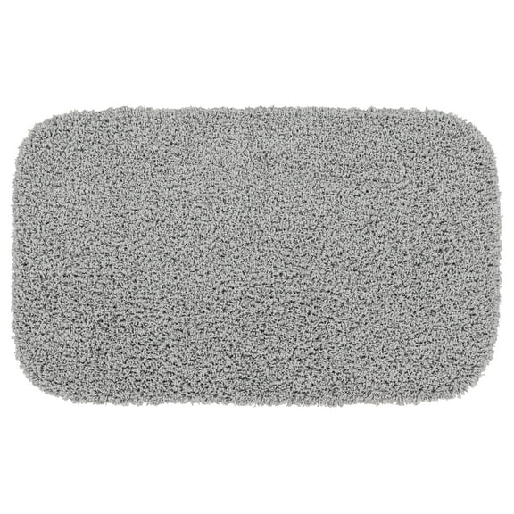 Garland Rug Jazz Washable Nylon Platinum Gray Bathroom Rug, 24" x 40"