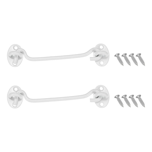 Uxcell 2-Pack Hook and Eye Latch for Door 6 Inch Stainless Steel Gate Latch Barn Door Lock White Hook and Eye Gate Latch