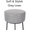 thumbnail image 2 of BirdRock Home Linen Foot Stool Ottoman with Metal Base - Grey, 2 of 8