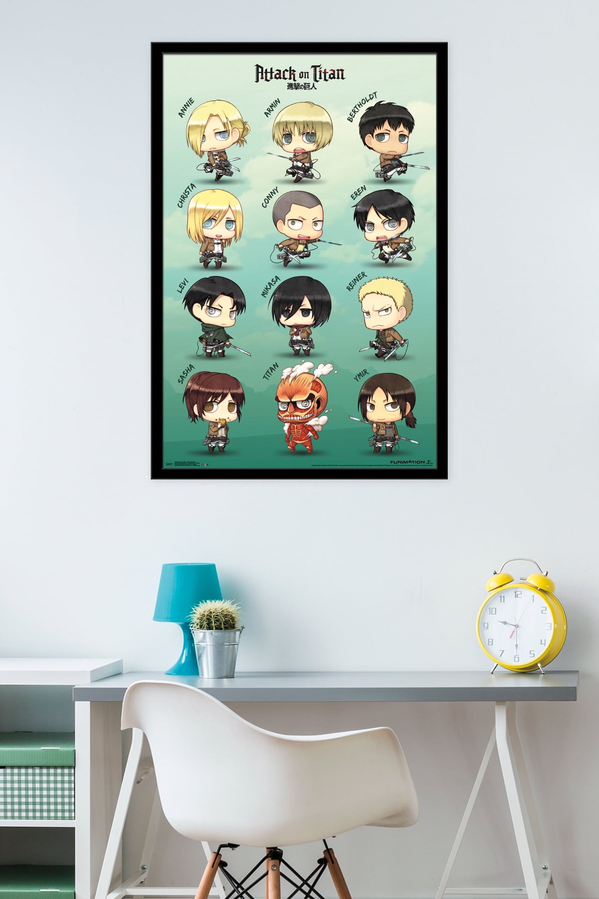 Attack on Titan - Chibi Characters Wall Poster, 22.375" x 34", Framed