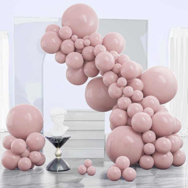 Globos PartyWoo Cavern Pink, 140 unidades, color rosa bohemio, diferentes tamaños