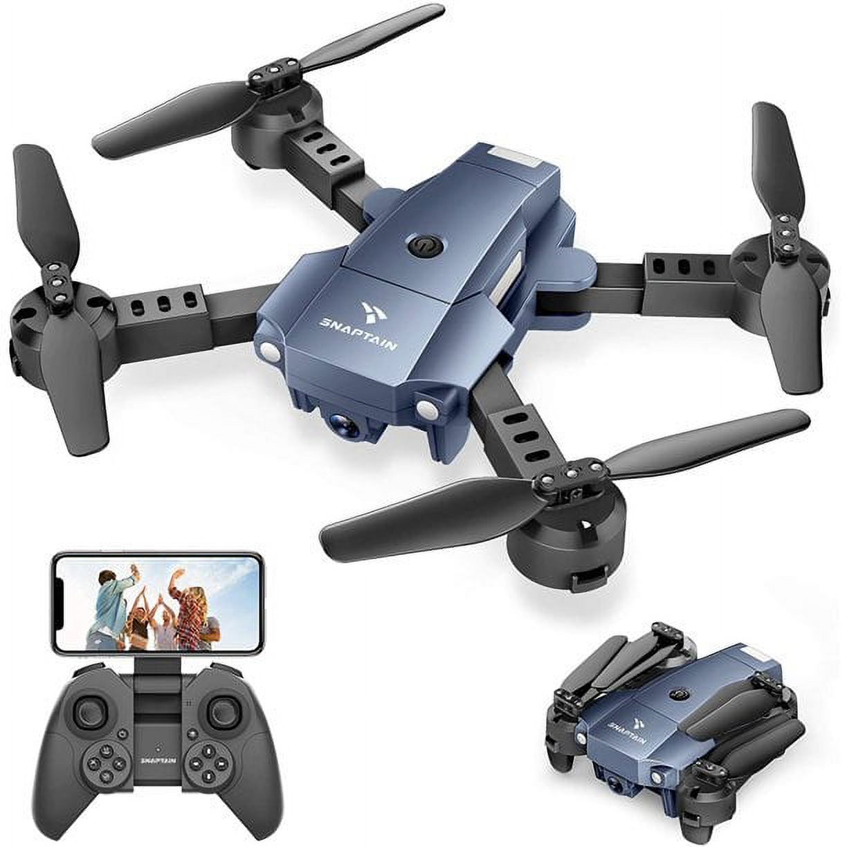 Snaptain A10 Mini Foldable Drone with 1080P HD Camera FPV WiFi RC Quadcopter with Voice/Gesture Control Trajectory Flight Circle Fly High-Speed Rotation 3D Flips G-Sensor Headless Mode Blue - image 3 of 3
